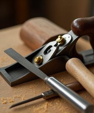 Hand tools on a workbench
